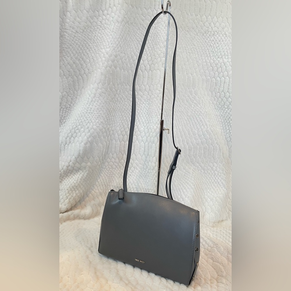 Nine West Gray Crossbody Bag Adjustable Strap Travel Purse